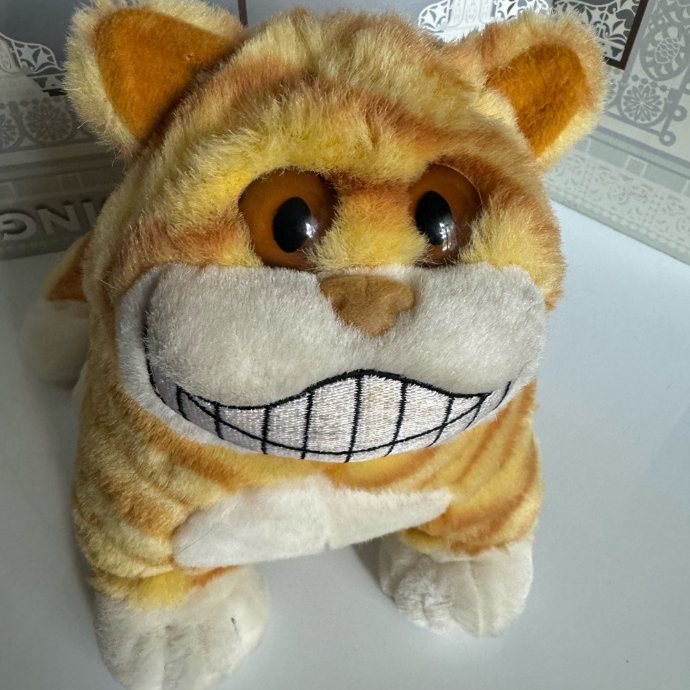 Fat Cats Orange Tabby Cheshire Grin Smile Novelty Inc Stuffed Plush Garfield